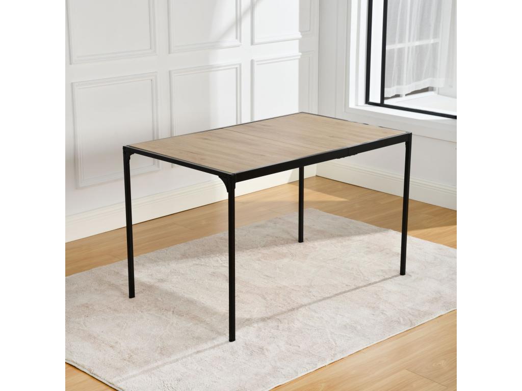 Artvivrestore Ensemble de table et 4 chaises effet bois blanc et noirs MILLIKEN 120 Artvivrestore CHARLTON Artvivrestore BEIGE NOIR PIED 44731TGHO