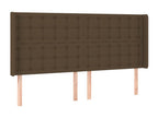 Tête de lit avec oreilles Marron foncé 183x16x118/128 cm Tissu 21789QMQK