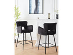 Lot de 2 chaises de bar Calmetop Velours Noir 41949RACA