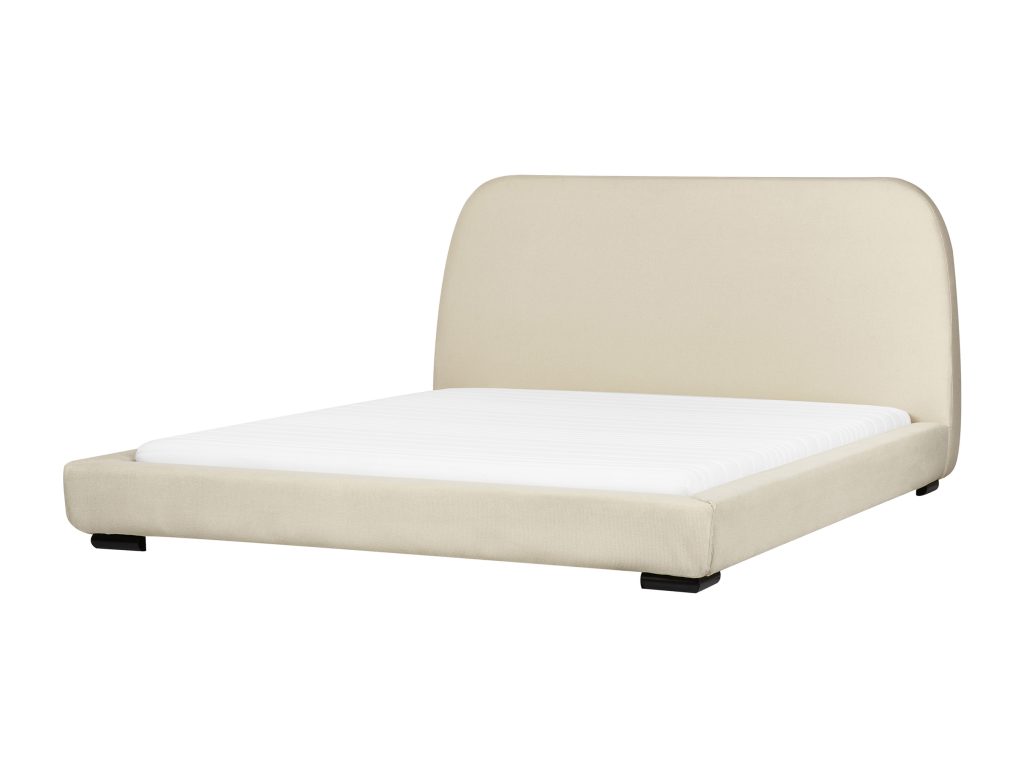 Lit avec sommier Tissu Artvivrestore 160x200 cm Crème 11037QDKT