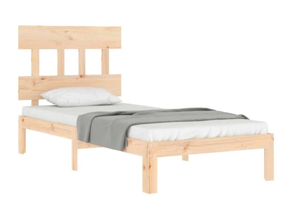 Cadre de lit avec tête de lit simple bois massif 76347DGDZ