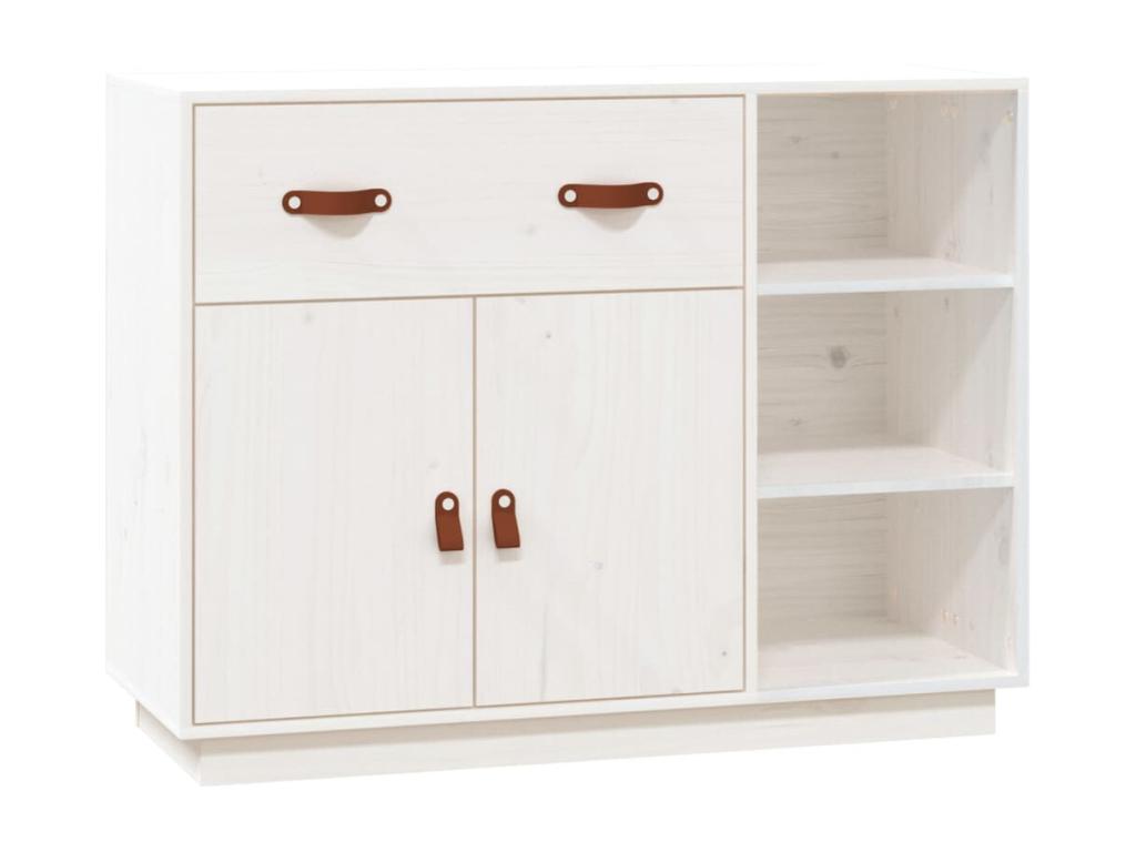 Buffet Blanc 98,5x40x75 cm Bois massif de pin 31191HDRL