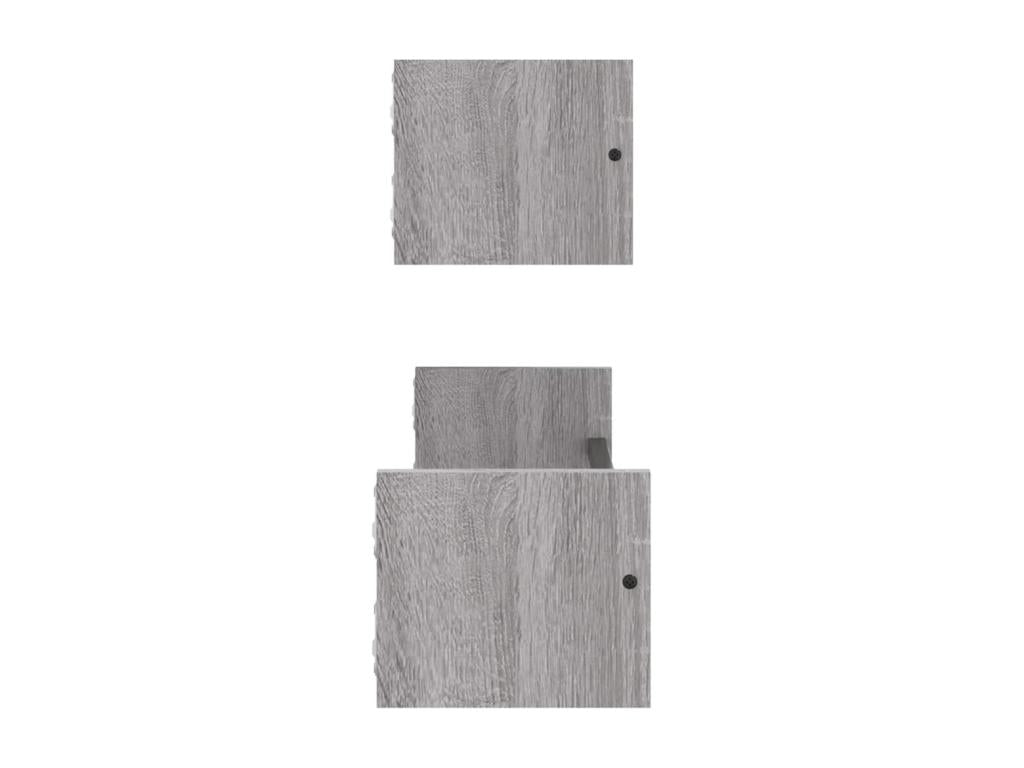 Etagères murales avec barres 2 pcs Calmetop gris 60x16x14 45480FMRW