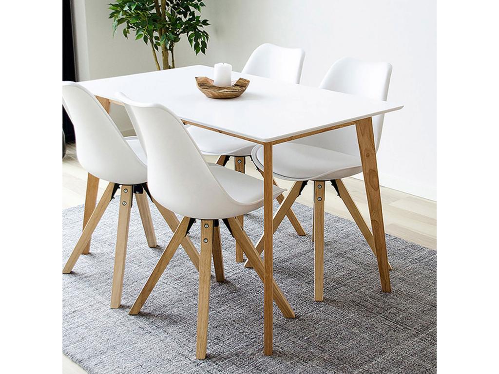 Calmetop - Table à manger 4 personnes en bois - Blanc 74658LKTN