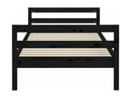 Cadre de lit Noir 75x190 cm Bois de pin massif 79659HZUI