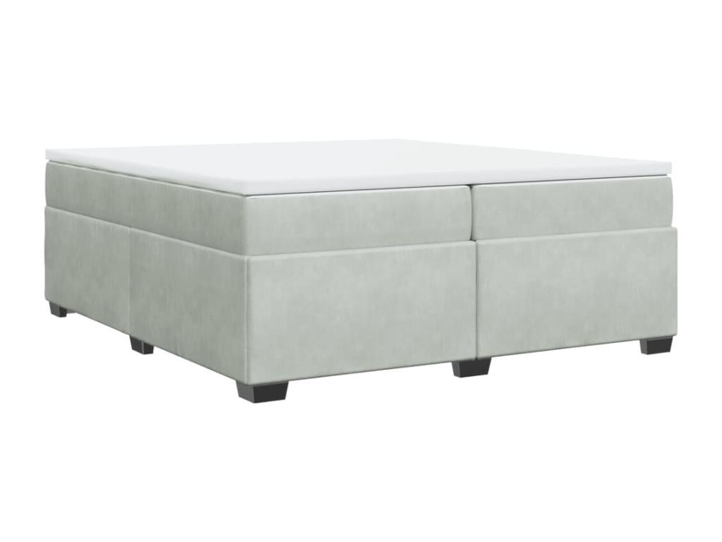 Sommier à Calmetop de lit et matelas Gris clair 200x200cm Velours 72464WUAB