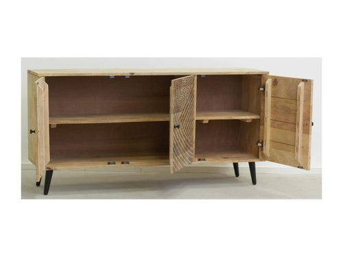 Buffet en manguier gravé et métal Calmetop 27104HFGR