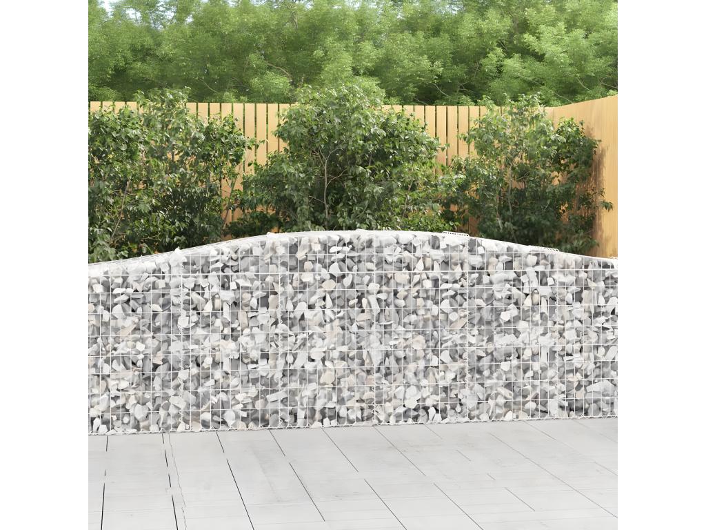 Paniers à gabions arqués 9 pièces 400x50x80/100 cm Fer galvanisé 14977UMDF