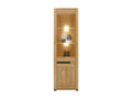 Vitrine 2 portes Chêne/Gris à LEDs - CRACOVIE - L 58 xl 39.5 x H 193.5 cm 07672XTYK