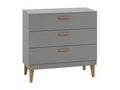 Commode grise et pieds en bois de chêne Calmetop 38950DOTJ