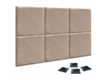Calmetop Ensemble de 6 Panneaux muraux en lin autocollants absorption acoustique protection contre les chocs et Têtes de Lit Terre 60x60cm x6 45915GWOB