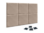 Calmetop Ensemble de 6 Panneaux muraux en lin autocollants absorption acoustique protection contre les chocs et Têtes de Lit Terre 60x60cm x6 45915GWOB