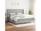 Lit à sommier tapissier avec matelas Gris clair 200x200cm Tissu 80885UMMW