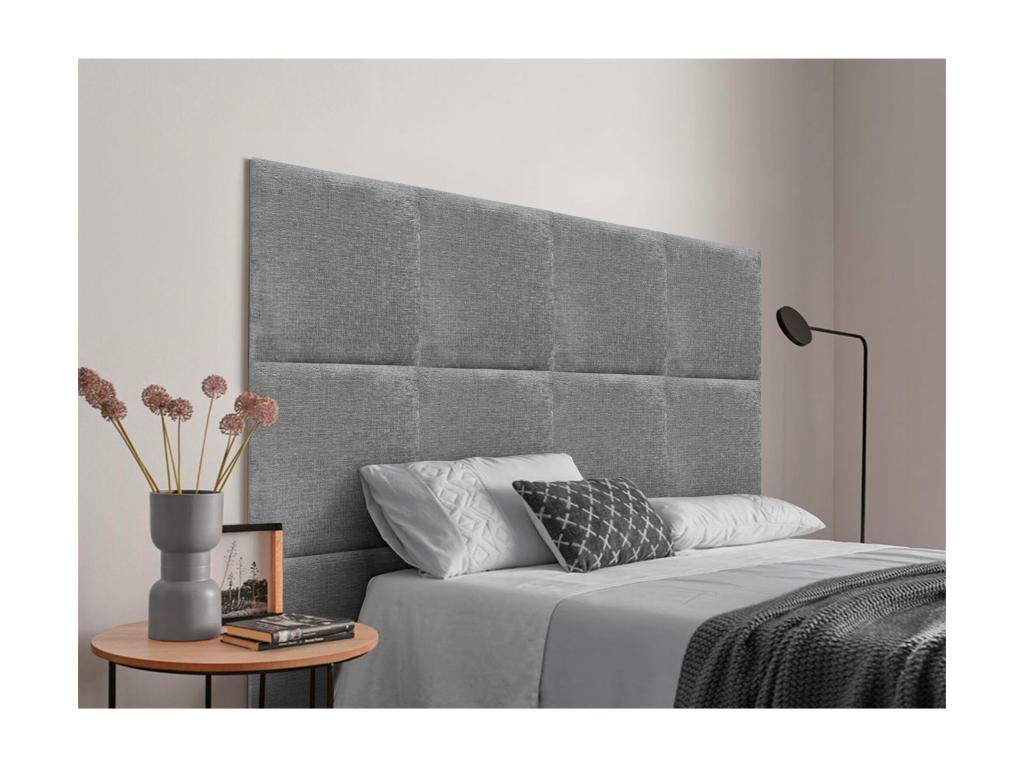Artvivrestore Tête de Lit Rembourrée en Laine Écologique Composée de Panneaux Autocollants Interchangeables Chambre de Luxe Rembourrée Gris 90 cm 23272HBYZ