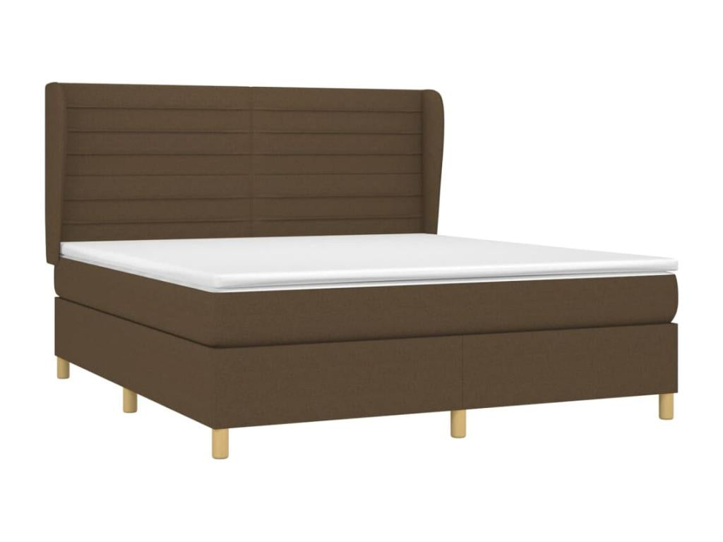 Lit à sommier tapissier avec matelas Marron foncé 160x200 cm 41690UXKA