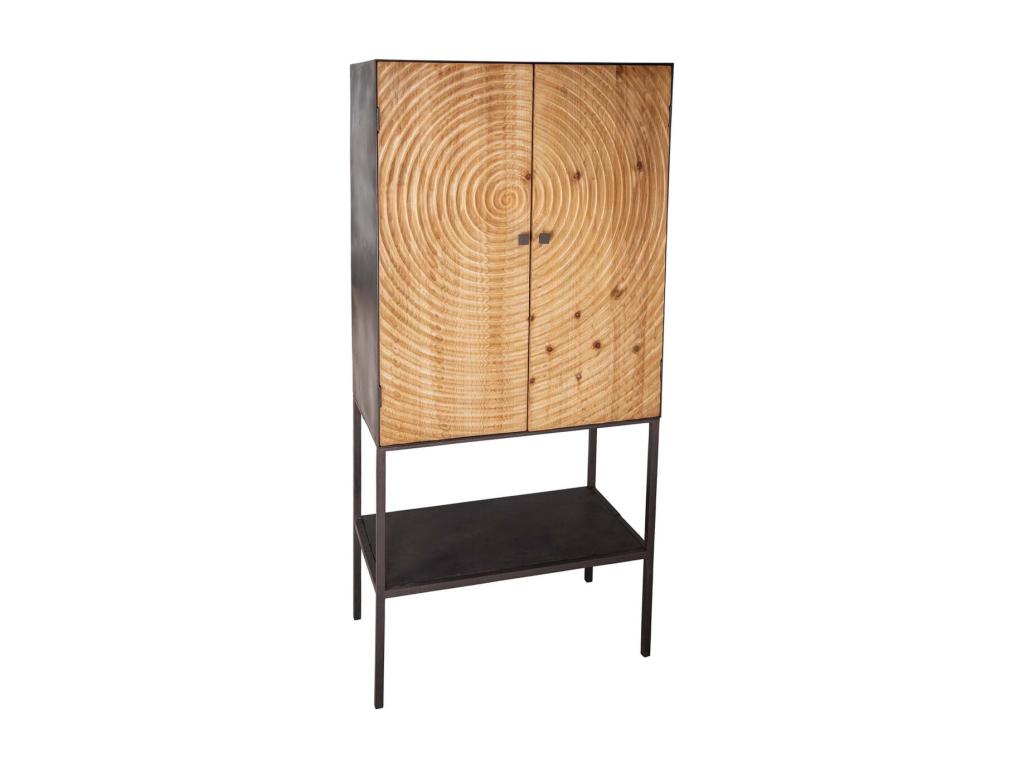 Meuble de rangement 2 portes en fer et bois Sun 05233FAFP