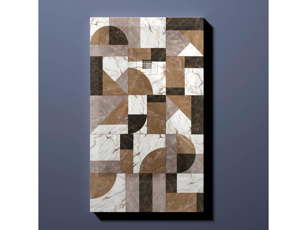 Receveur de douche 01 Couleur Mosaïque finition Lisse Artvivrestore grille de couleur 3D - 180x70 cm 27677KGHN