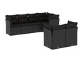 Salon de jardin 7 pcs avec coussins noir résine tressée 20642DLQV