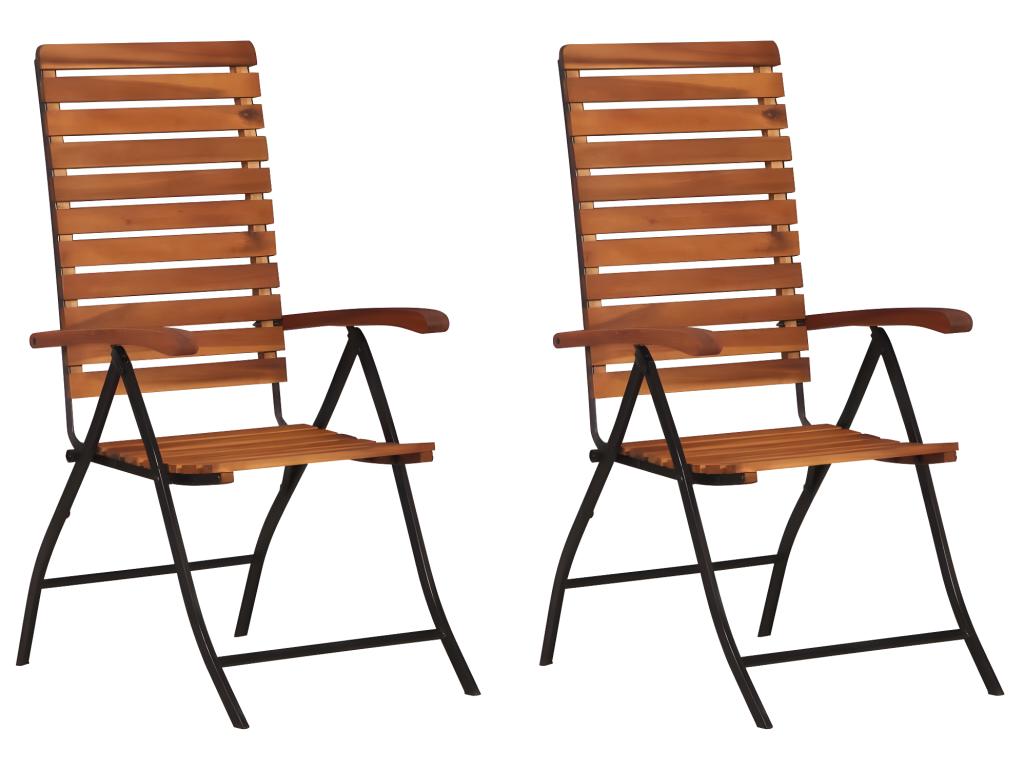 Chaises inclinables de jardin lot de 2 Bois solide d'Artvivrestore 07991DXOJ