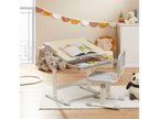 Ensemble bureau et chaise pour enfant Calmetop réglable en hauteur pupitre inclinable chêne Calmetop métal blanc et plastique gris 67964WETB