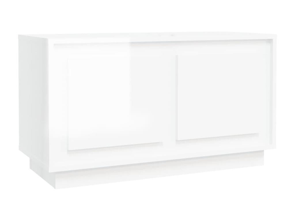 Meuble TV blanc brillant 80x35x45 cm bois d'ingénierie 79363NPGZ