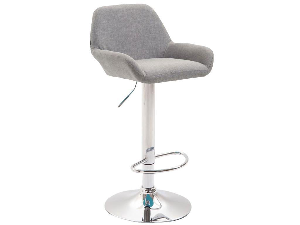 Lot de 2 Tabourets de bar - Tissu / Métal chromé - Gris - Nidchicshop 43924UGOS