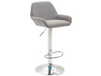 Lot de 2 Tabourets de bar - Tissu / Métal chromé - Gris - Nidchicshop 43924UGOS