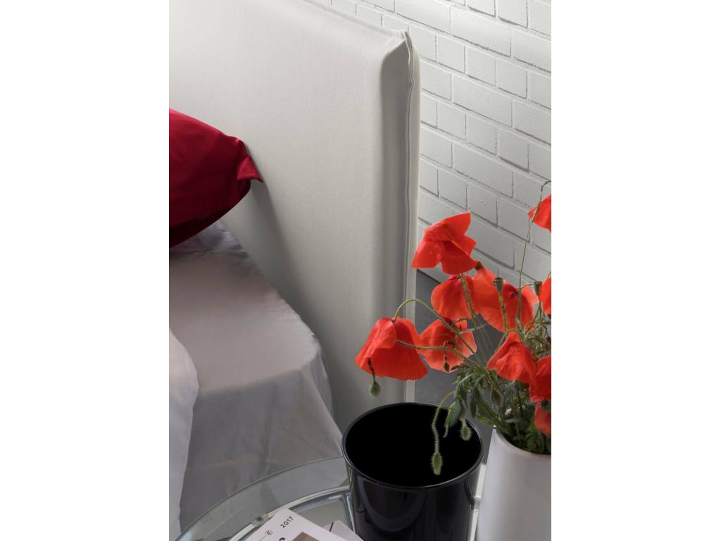 Lit simple Calmetop Lit coffre avec revêtement en tissu Made in Italy Ouverture frontale adaptée pour matelas 90x190 cm Blanc 89193IQQD