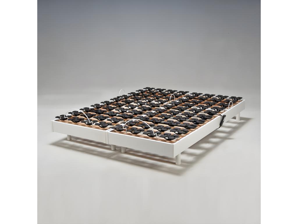 Ensemble 2 sommiers relaxation électrique Artvivrestore 80x200 2 matelas mémoire de forme / Blanc 21434CGAG