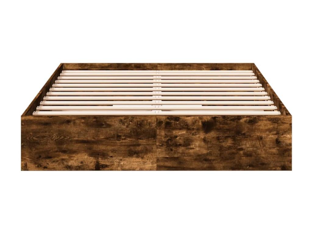 Cadre de lit avec tiroirs sans matelas chêne fumé 120x190 cm 44504WFVO