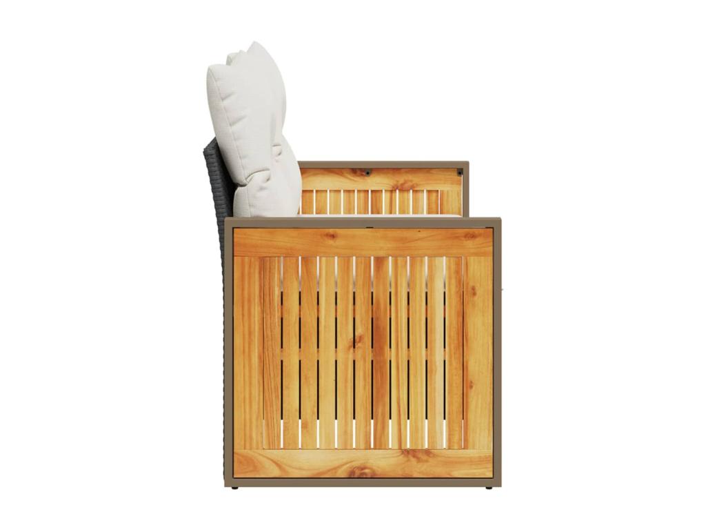 Canapé de jardin avec coussins 2 places noir résine tressée 68205RNZL