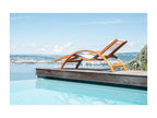 Chaise longue bain de soleil blanc cassé et bois massif Calmetop 24759FLUW