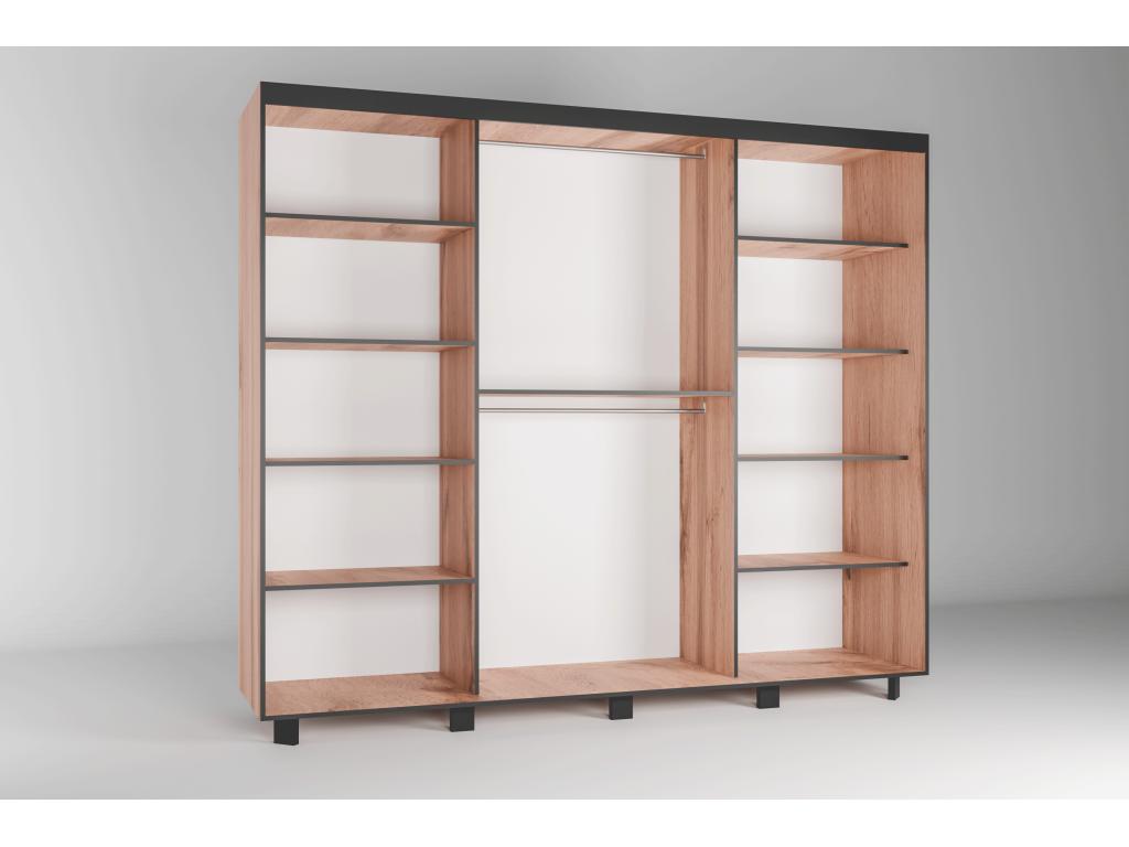 Armoire de chambre à 2 ou 3 portes coulissantes bois Artvivrestore or Artvivrestore - 4 tailles-Largeur 200 cm 32306OWQW