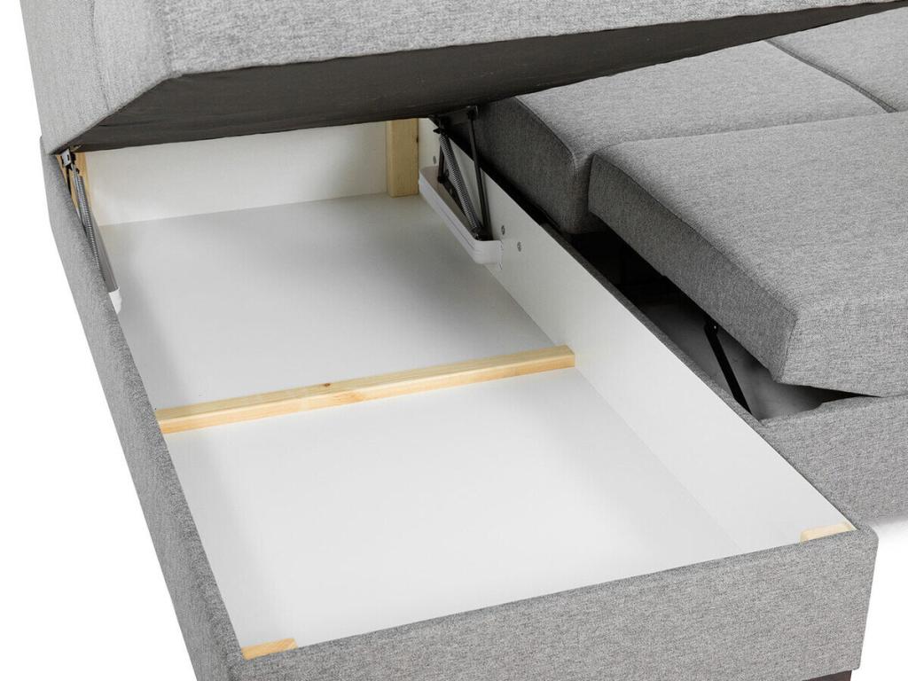 Canapé d'angle Artvivrestore 262 Brun clair Fonction de couchage Boîte de literie 370x186cm 35542OYME