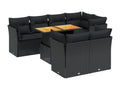 Salon de jardin 8 pcs avec coussins noir résine tressée 16203LBNS