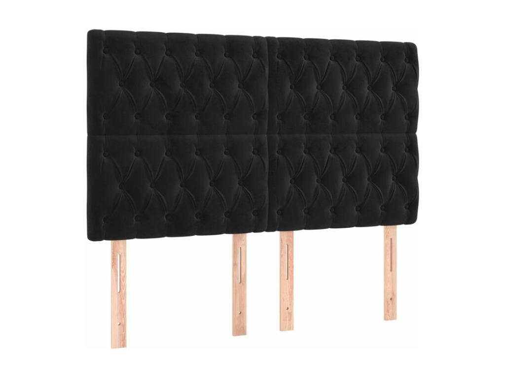 Sommier à Artvivrestore de lit avec matelas Noir 140x190 Velours 85696ZYTW