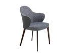 Chaise de salle à manger en tissu et simili cuir écologique avec pieds en acier brun 4102 Artvivrestore 83302HCXJ