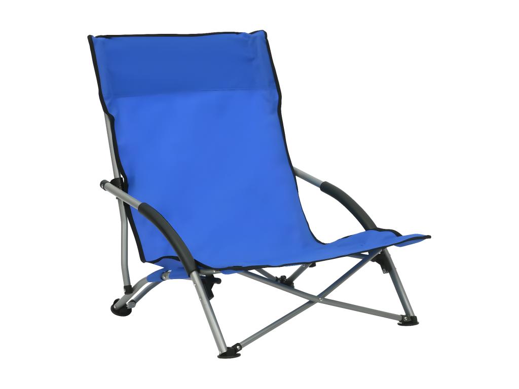 Chaises de plage pliables lot de 2 Bleu Tissu 22490BMES