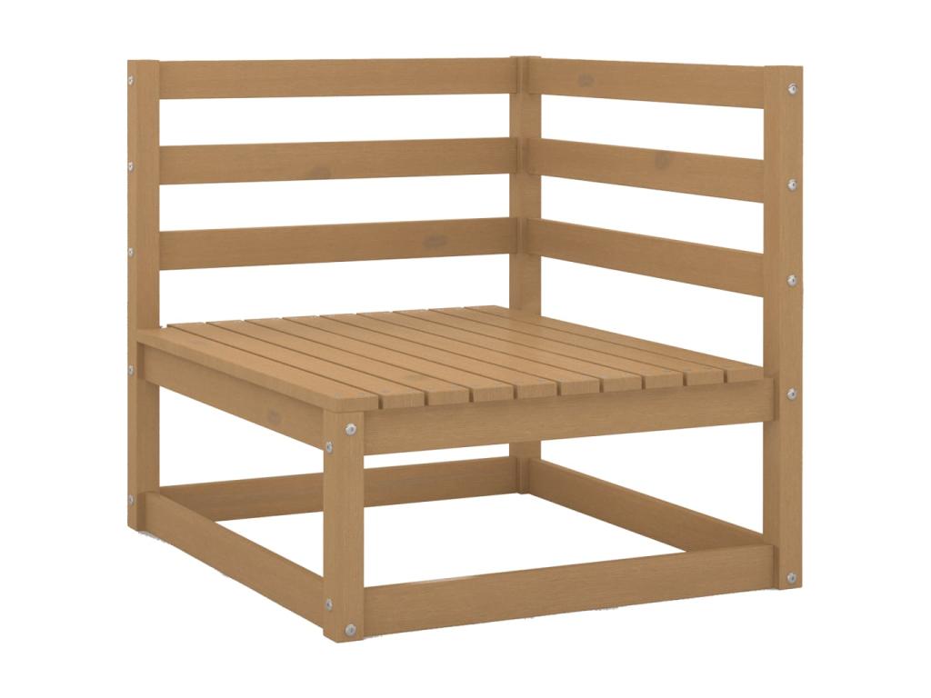 Salon de jardin 3 pcs Marron miel Bois de pin massif 2 84683HAUZ