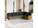 Salon de jardin avec coussins 7 pcs gris résine tressée 48075UETG