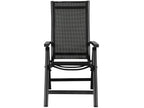Calmetop 1 x chaise de jardin dossier réglable 6 positions noir/noir. 28861EYXL
