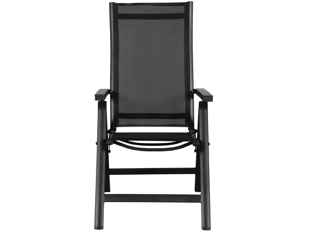 Calmetop 1 x chaise de jardin dossier réglable 6 positions noir/noir. 28861EYXL