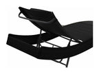 Chaise longue avec oreiller Résine tressée Noir 39391GOKY