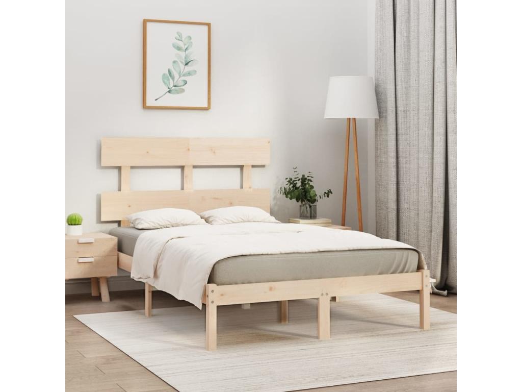 Cadre de lit sans matelas 160x200 cm bois massif 45064OSPX