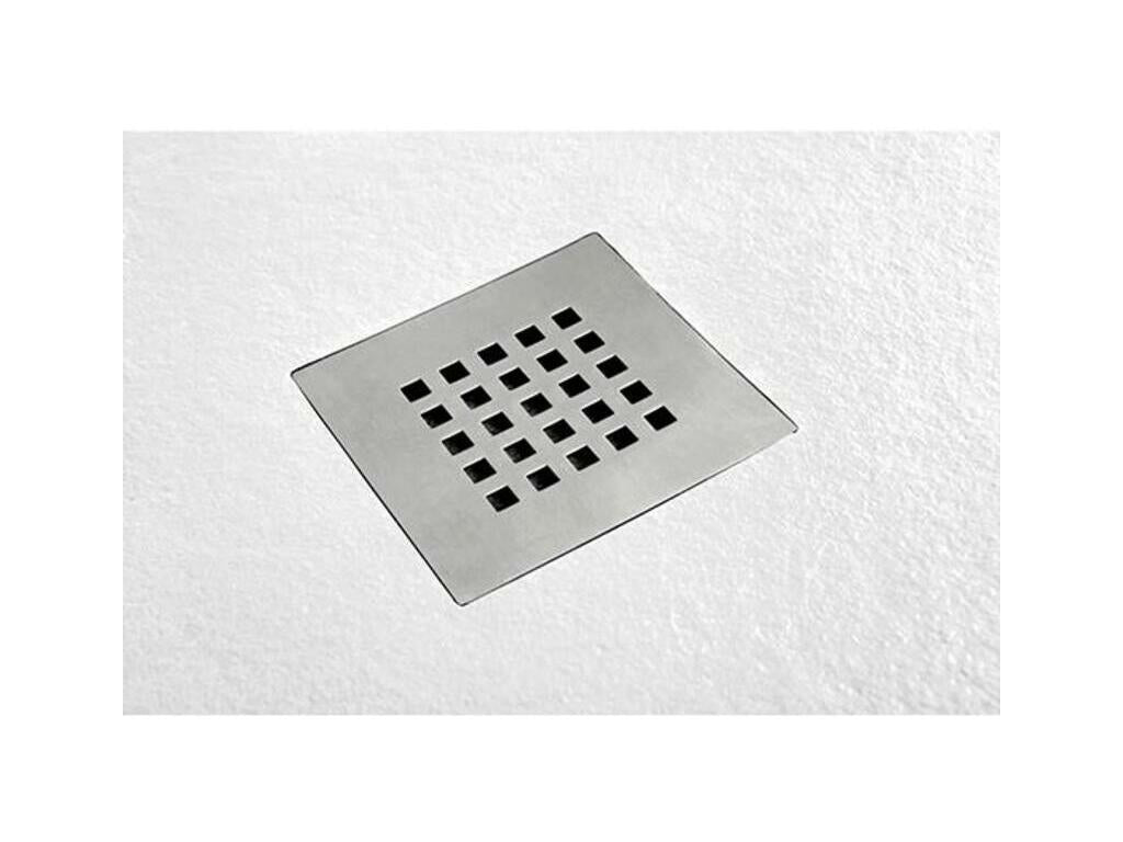 Receveur de Douche 90x135 cm Calmetop Slim Blanc en Résine Synthétique et Poudre de Marbre Avec Drain Libre 27251QKEH