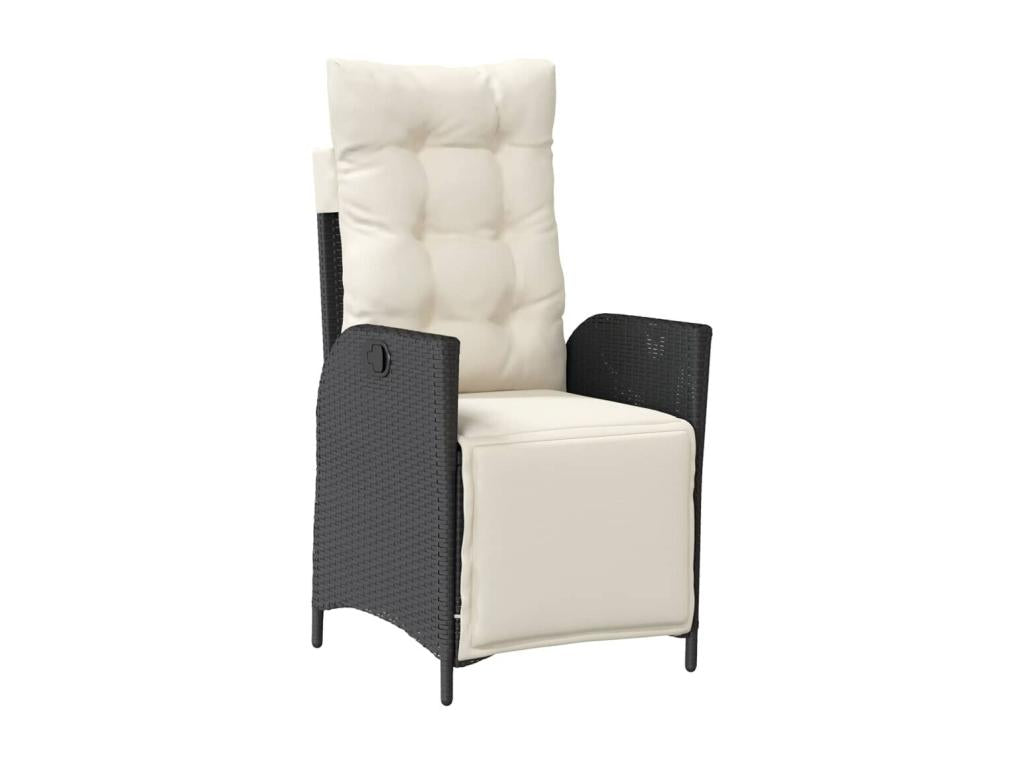 Ensemble à manger de jardin avec coussins 3 pcs Noir 97564XFNE