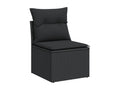Salon de jardin 7 pièces avec coussins noir résine tressée 00781VELA