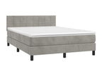 Sommier tapissier matelas et LED Gris clair 140x190 cm Velours 36280MEEI