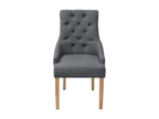 Chaises à manger lot de 2 gris foncé tissu 60498ZIUW