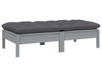 Canapé 2 places de jardin et coussins Gris Bois de pin solide 34158NLXR